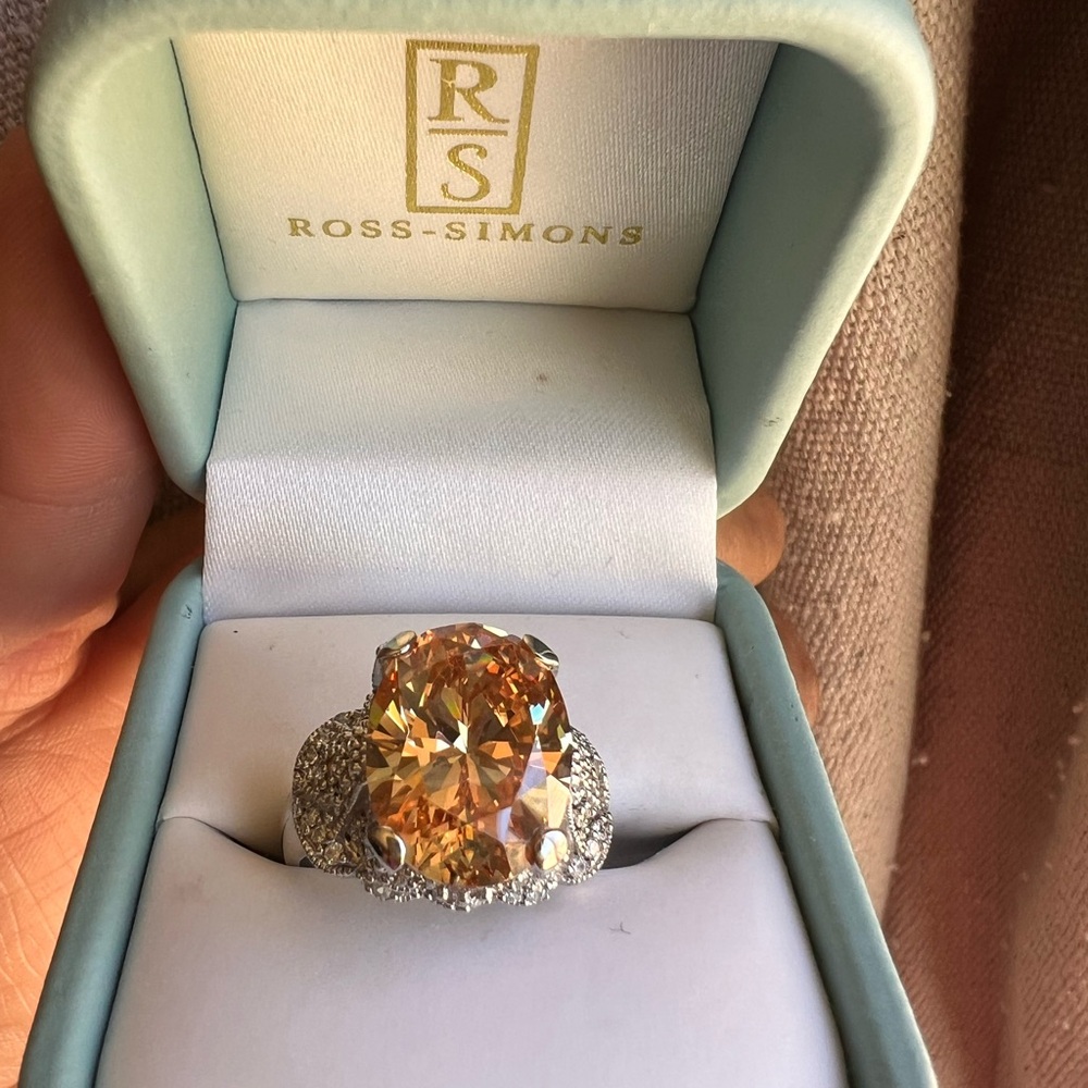 Large Carat Citrine Ring in Sterling Silver